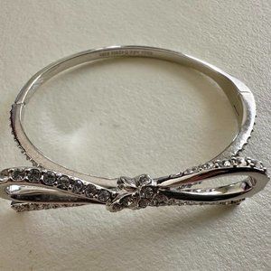 Kate Spade New York Bracelet Skinny Mini Pave Bow Silver Tone